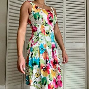 Lauren Ralph Lauren Colorful Floral Midi Dress